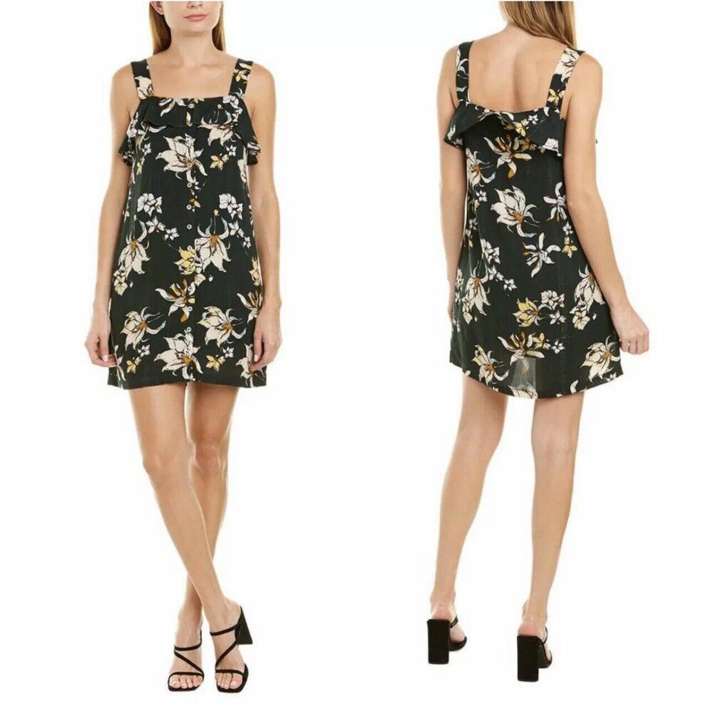 Knot Sisters Women’s Size Small Emerald Green Lily Floral Print Button Up Dress - Picture 12 of 12